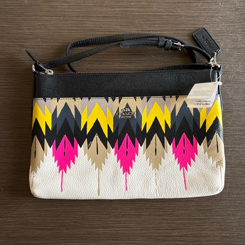 Coach LIMITED EDITION Hawk Feather Swingpack crossbody w/Pop Up Pouch 2015 - Picture 2 of 11